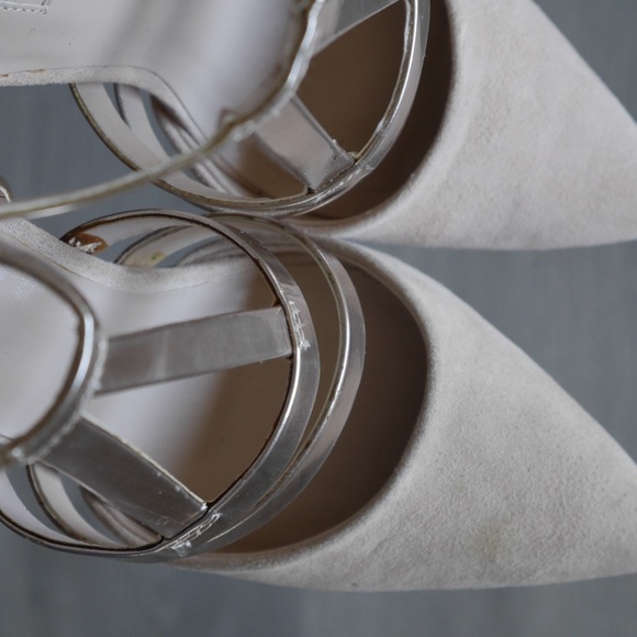 TOPSHOP rose gold and tan point toe strappy heels size 6.5 - Picture 3 of 5